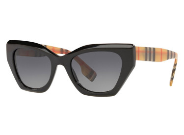 Burberry BE4299 3757T3 Top Black on Charcoal Check/Grey Gradient