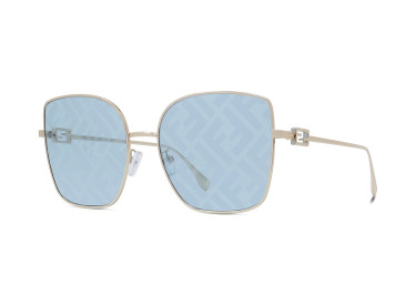 Fendi FE40013U 32V BAGUETTE Light Gold/Azure with Silver FF Pattern