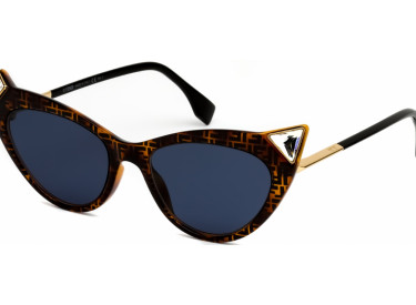 Fendi FF0356/S 0086 KU Dark Havana  / Blue Avio