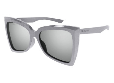 Balenciaga BB0174S 004 Metallized Silver/Grey Multilayer Silver
