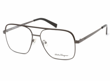 Salvatore Ferragamo SF2199L 037 Matte Ruthenium / DK BRN Leather 58mm