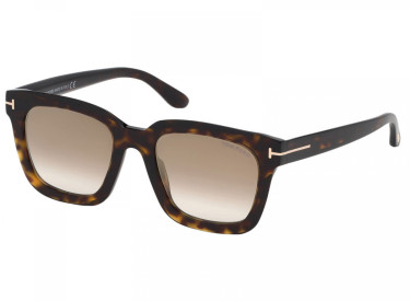 Tom Ford FT0690 52F Shiny Classic Dark Havana/Brown with Gradient Gold Flash