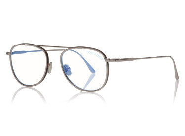 Tom Ford FT5691-B 014 Shiny Light Ruthenium with Shiny Red Havana 52mm