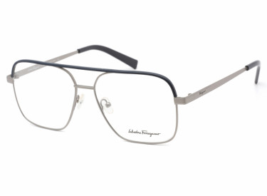 Salvatore Ferragamo SF2199L 072 Matte Ruthenium / Blue Leather 58mm