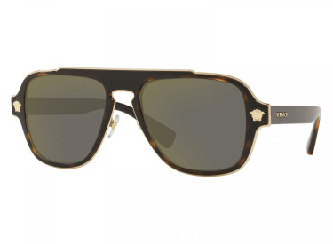 Versace VE2199 12524T Havana/Dark Grey Mirrored Gold