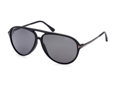 Tom Ford FT0909 02D Matte Black/Polarized Smoke