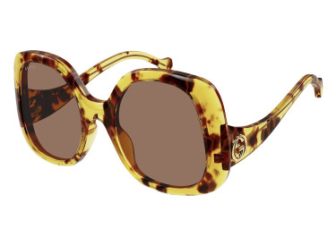 Gucci GG1235S 002 Shiny Yellow Spotted Havana/Brown