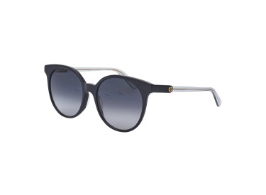 Gucci GG0488S 005 Shiny Black/Transparent Crystal/Blue Grey Gradient