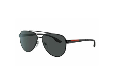 Prada PS54TS 1AB2F2 Black/Polarized Grey Mirror Silver
