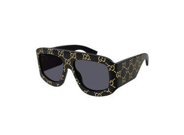 Gucci GG0983S 004 Black With Gold GG Pattern/Grey