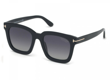 Tom Ford FT0690 01D Shiny Black/Gradient Grey Polarized W. Silver Mirror Lenses