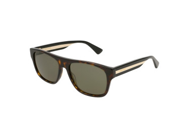 Gucci GG0341S 003 Havana with Black and Beige Stripe/Green
