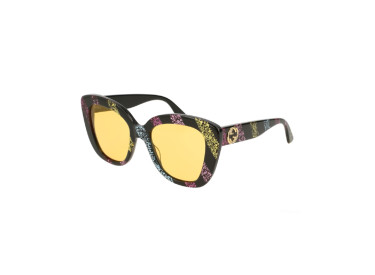 Gucci GG0327S 004 Black Multicolor/Yellow
