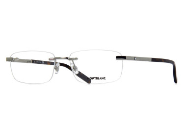 Montblanc MB0023O 002 Silver/Dark Havana 57mm