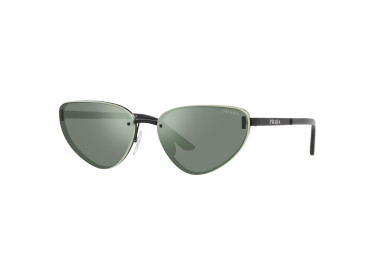 Prada PR57WS 1BO02L Matte Black/Green Mirror Internal Silver