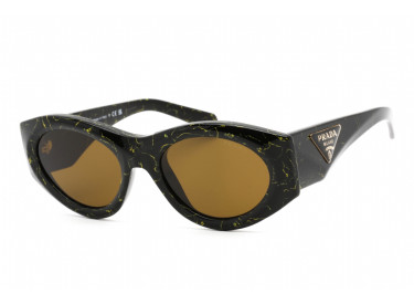 Prada PR20ZS 19D01T Black Yellow Marble/Dark Brown