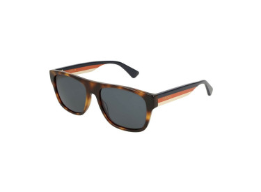 Gucci GG0341S 004 Havana with Blue/Orange/Beige Stripe/Blue