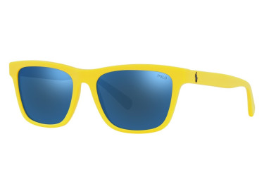 Polo Ralph Laurent PH4167 542055 Matte Yellow/Dark Blue Mirror Blue