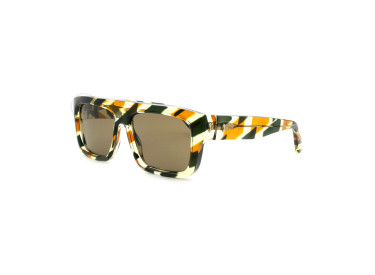Gucci GG1461S 003 Graphic Striated Brown And Caramel/Brown