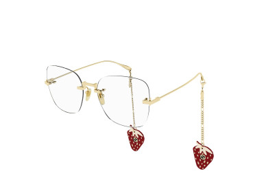 Gucci GG1150O 003 Gold with Detachable Red Strawberry Charms 59mm