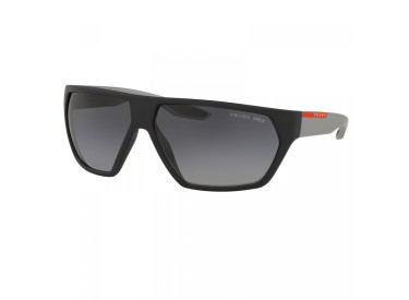 Prada PS08US 4535W1 Black Rubber/Grey Gradient Polarized