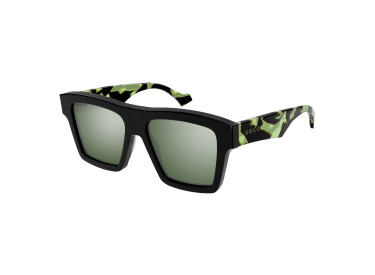 Gucci GG0962S 013 Black with Green Spotted Havana/Solid Green Silver Mirror