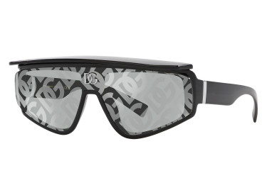 Dolce & Gabbana DG6177 501/AL Shiny Black/Light Grey Mirror