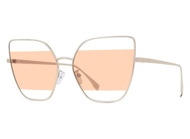 Fendi FE40015U 61 32S Shiny Light Gold/Clear and Pink