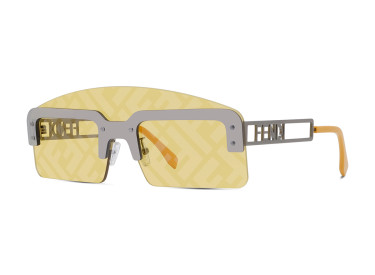 Fendi FE40023U 12J Gun Metal/Yellow with FF Pattern