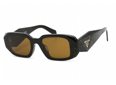 Prada PR17WSF 19D01T Black Yellow Marble/Dark Brown