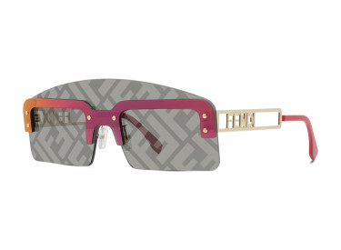Fendi FE40023U 32A Shiny Gold/Smoke with FF Pattern