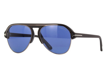 Tom Ford FT0929 02V Matte Black with Dark Ruthenium/Blue