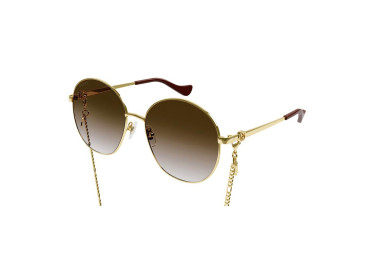 Gucci GG1090SA 002 Gold/Brown Gradient with Gold Chain