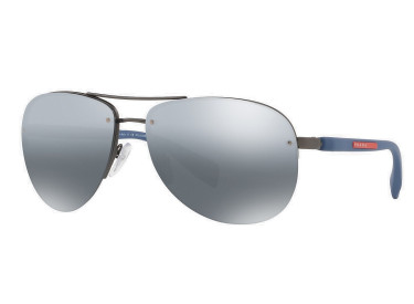 Prada Sport PS56MS DG12F2 Gunmetal Rubber/Grey Mirror Gradient Silver Polarized
