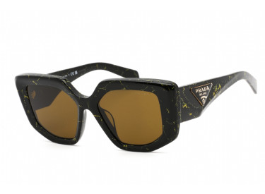 Prada PR14ZSF 19D01T Black Yellow Marble / Dark Brown