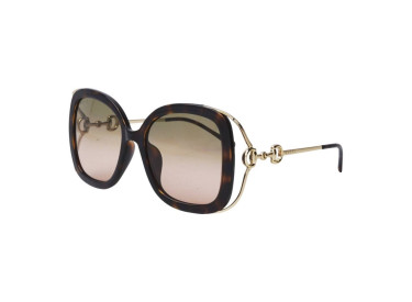 Gucci GG1021S 001 Dark Havana/Double Gradient Green/Nude