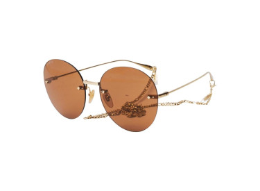 Gucci GG1149S 003 Gold/Brown with Gold Chain