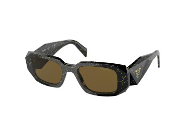 Prada PR17WS 19D01T Black/Yellow Marble/Dark Brown