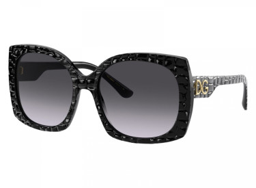 Dolce & Gabbana DG4385F 32888G Black Texture Cocco/Grey