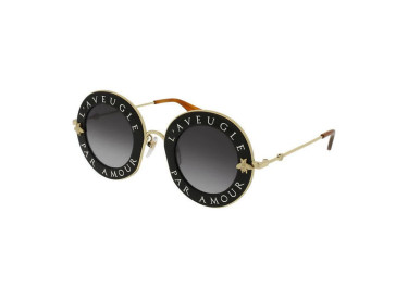 Gucci GG0113S 001 Black Gold/Grey Gradient