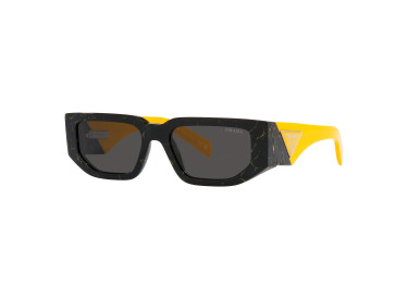Prada PR09ZS 19D5S0 Black Yellow Marble/Dark Grey
