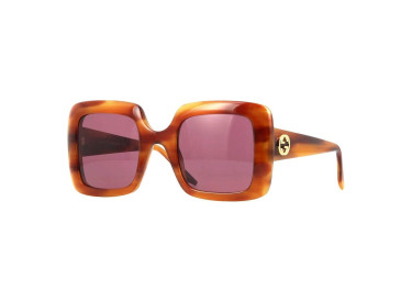 Gucci GG0896S 004 Striped Havana/Violet