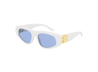 Balenciaga BB0095S 004 White and Gold/Light Blue